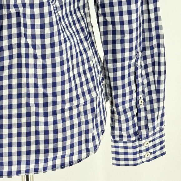 Untuckit Blue & White Checkered Long Sleeve Button-Down Shirt 100% Cotton Made I - Picture 7 of 10